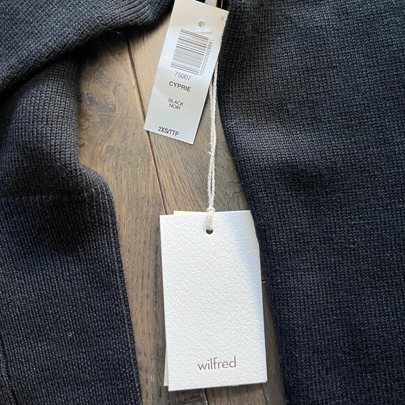 Aritzia Wilfred Cyprie Sweater Dress NWT 100% Italian Merino Wool Black Size 2XS - Picture 5 of 10